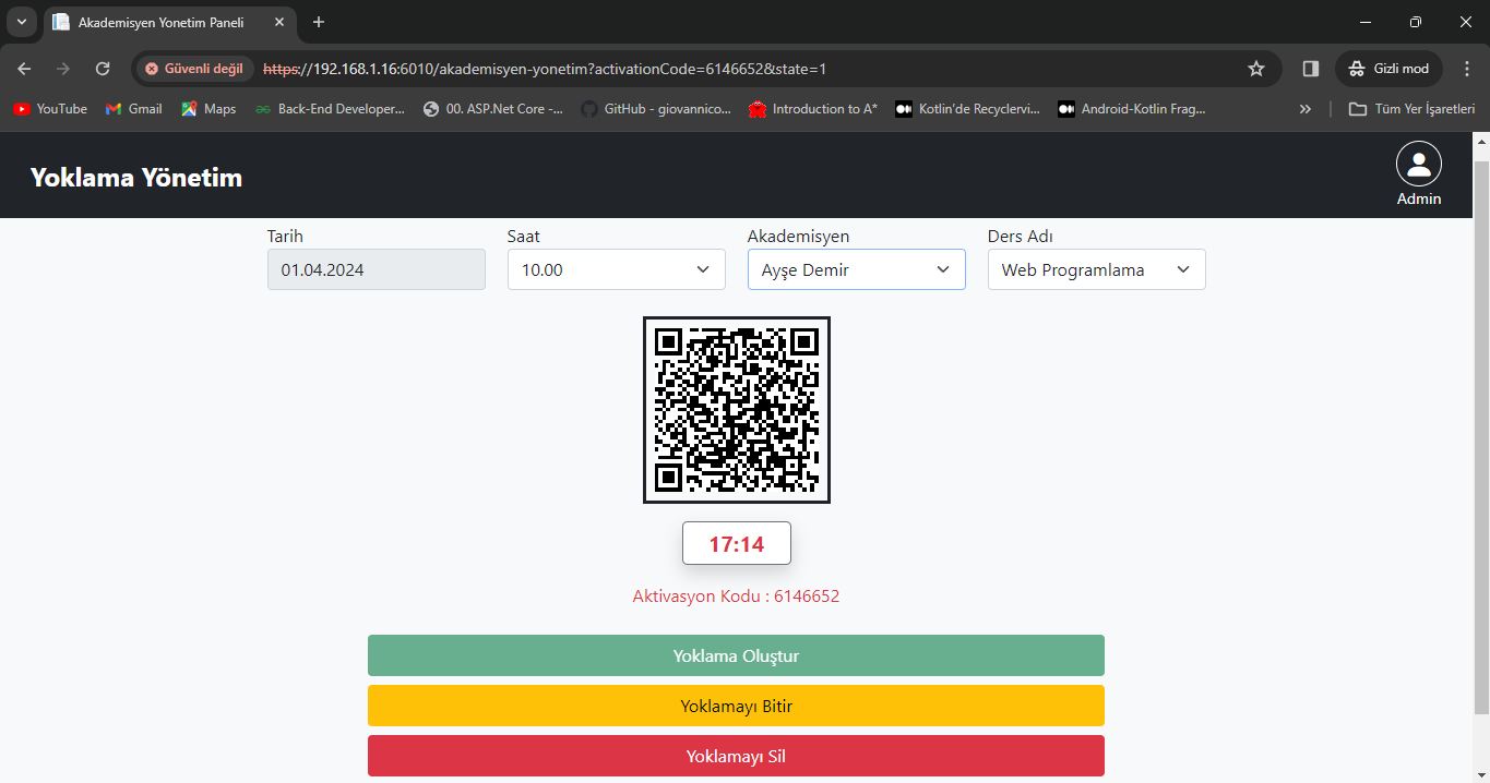 Yoklama Yönetim Sistemi