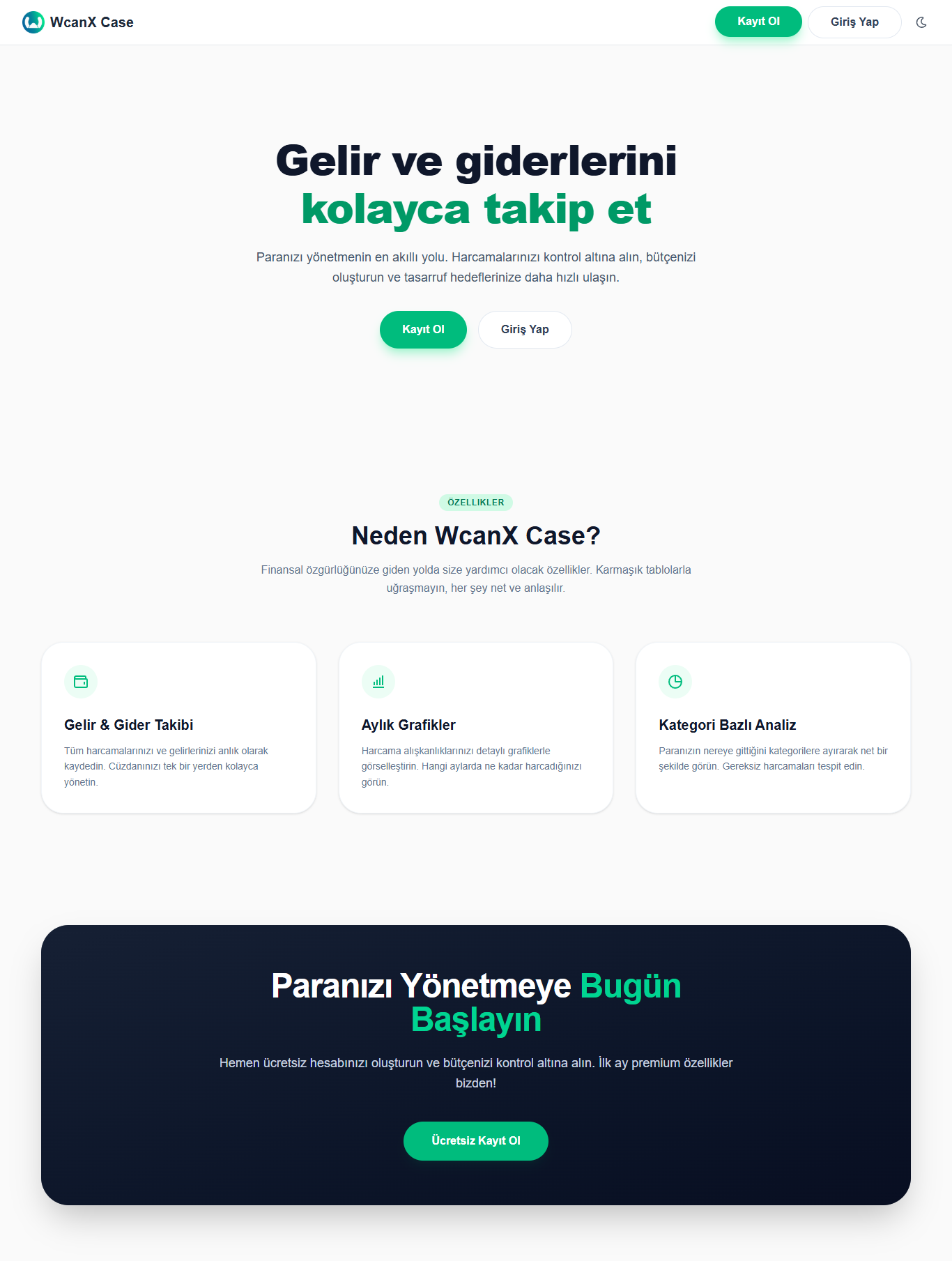 Kişisel Finans Yönetim Sistemi (Next.js | NestJS)