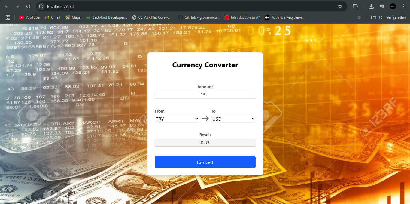 Döviz Çevirici (React)