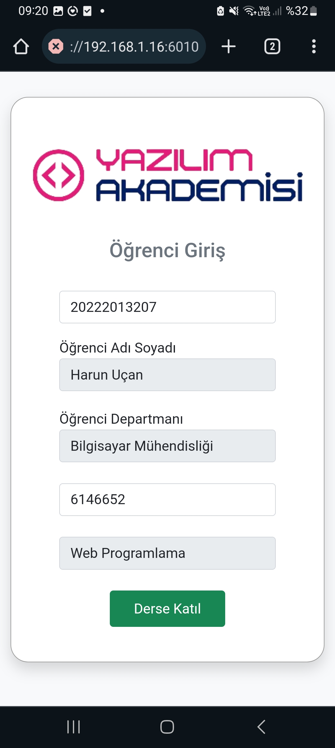 Yoklama Yönetim Sistemi