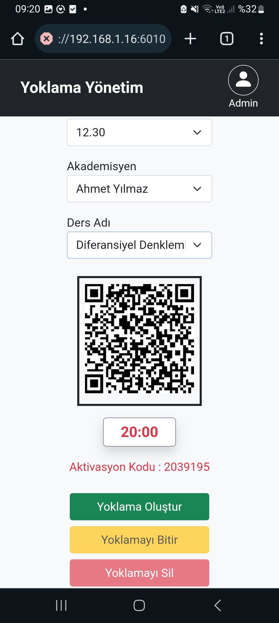 Yoklama Yönetim Sistemi