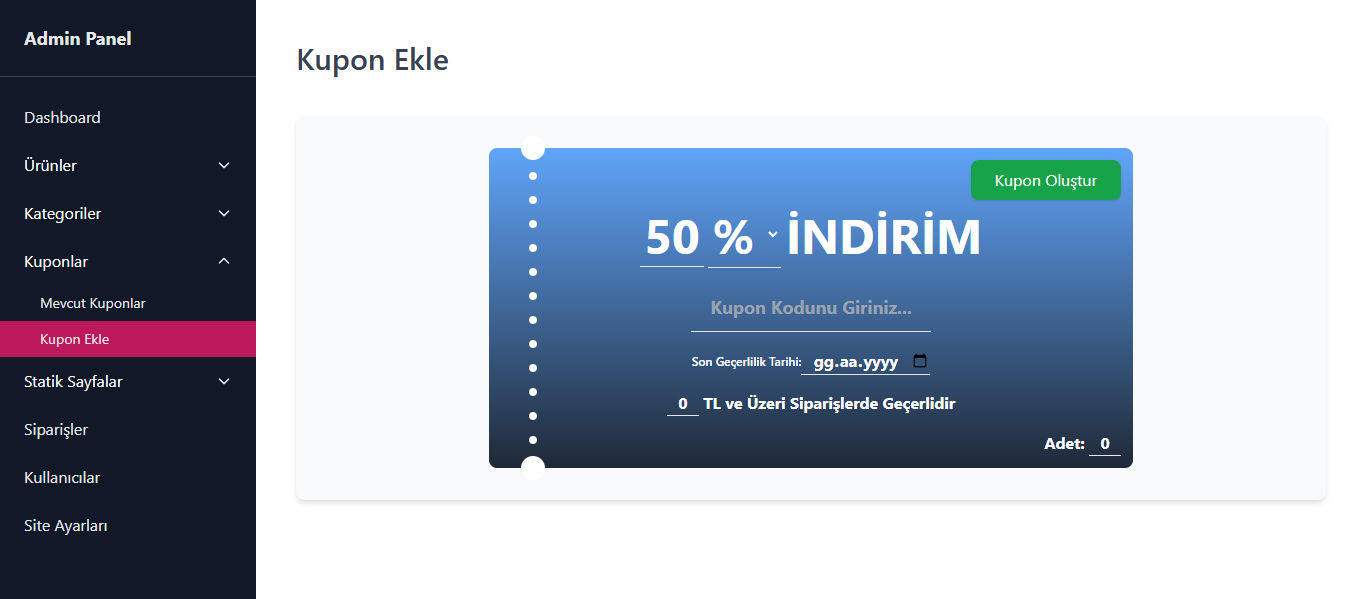E-Ticaret Sitesi